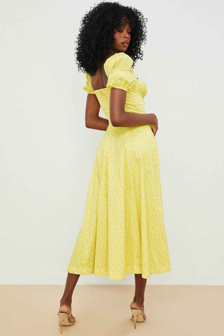 Aviana – Blumenkleid mit Puffärmeln
